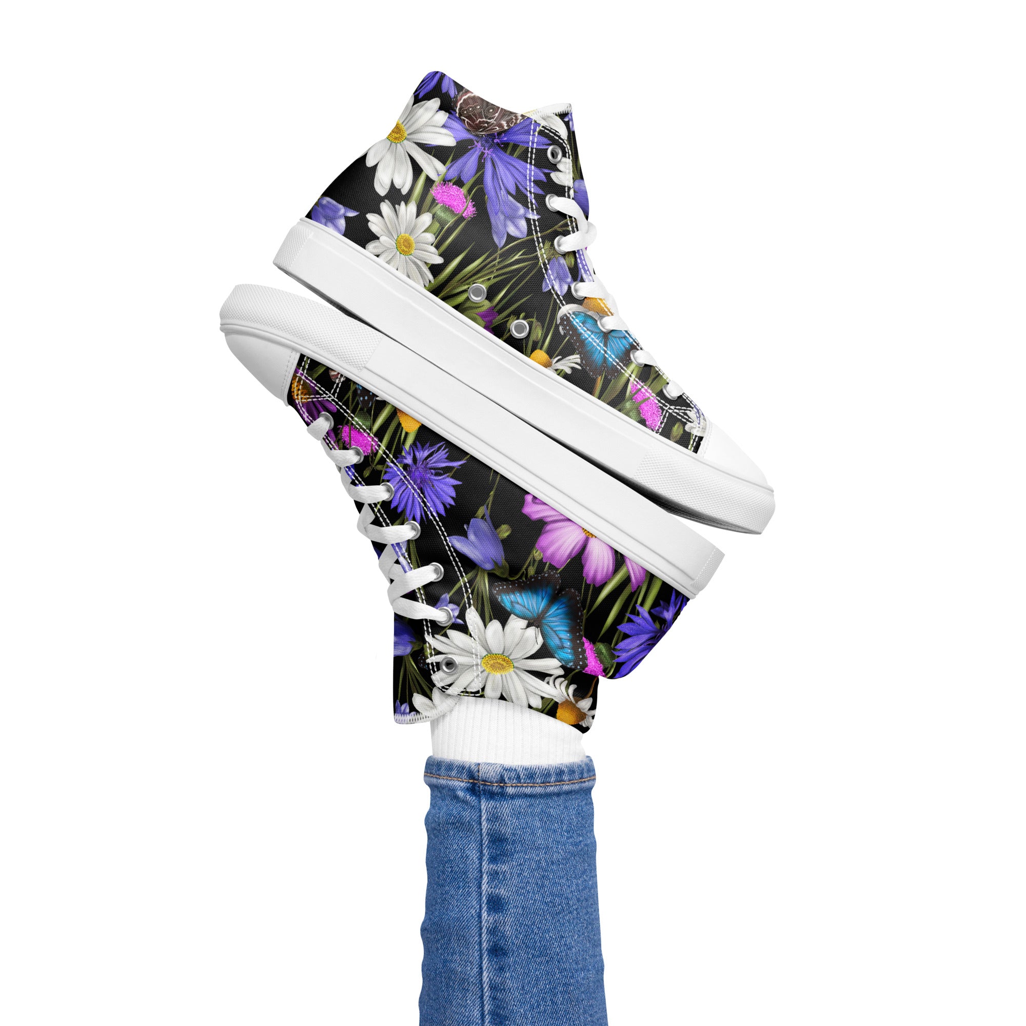 Butterfly Flowers - Women’s high top canvas shoes Womens High Top Shoes Printed Offshore