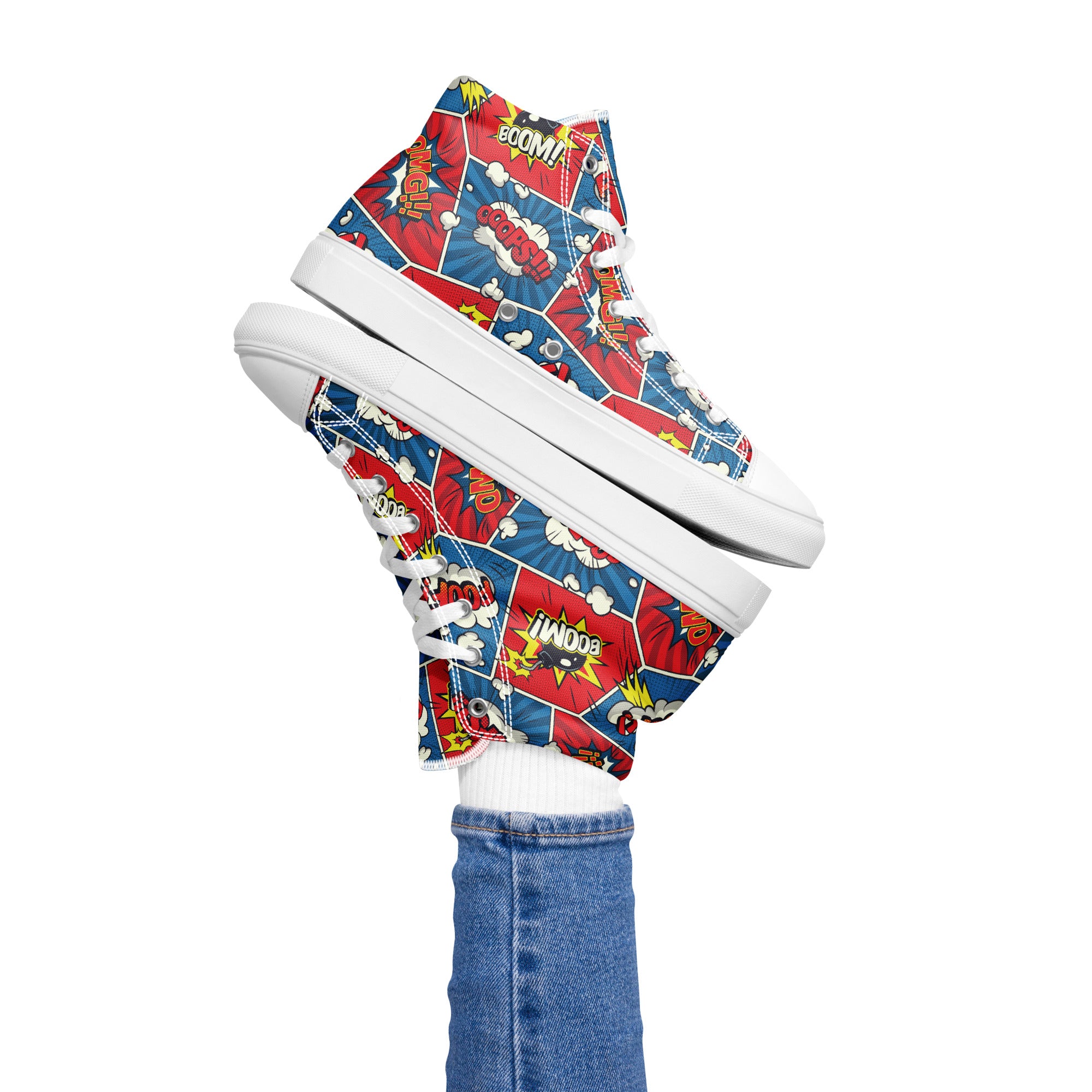 Comic Book - Women’s high top canvas shoes Womens High Top Shoes Printed Offshore