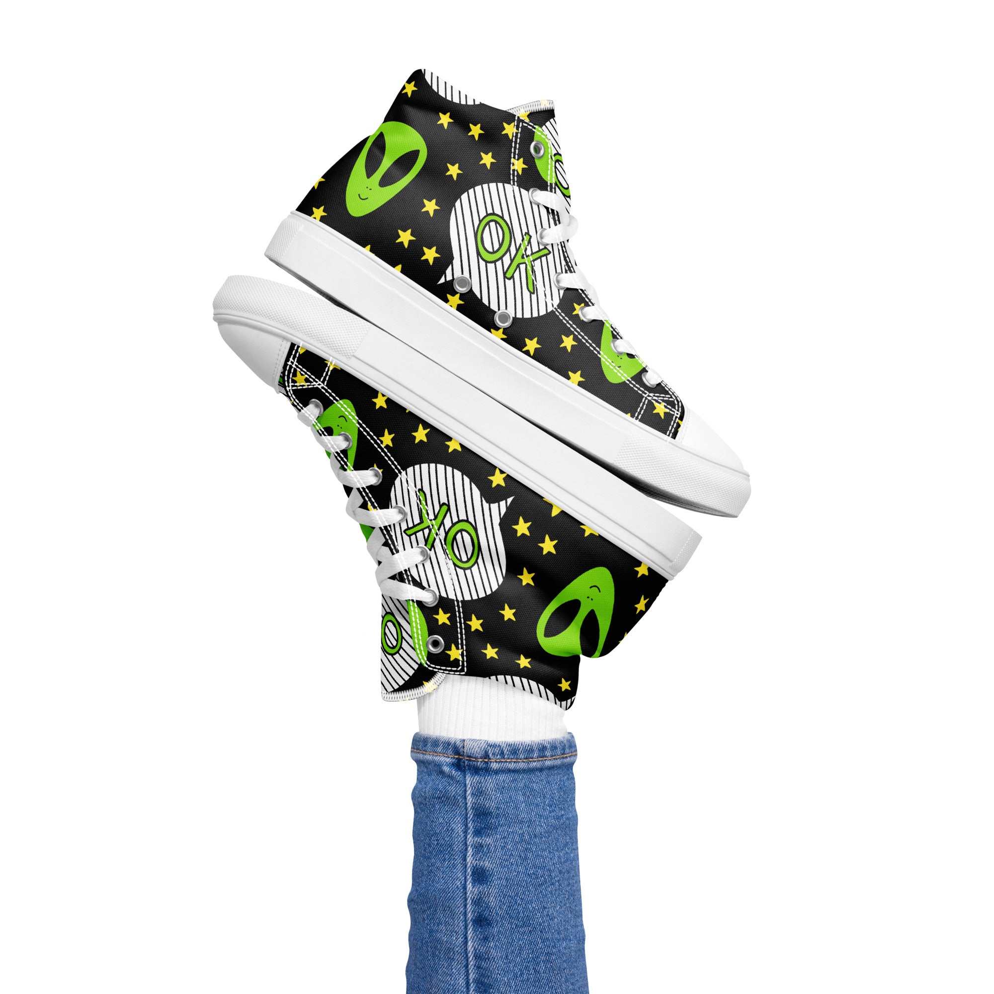 Alien OK - Women’s high top canvas shoes Womens High Top Shoes Printed Offshore Sci Fi