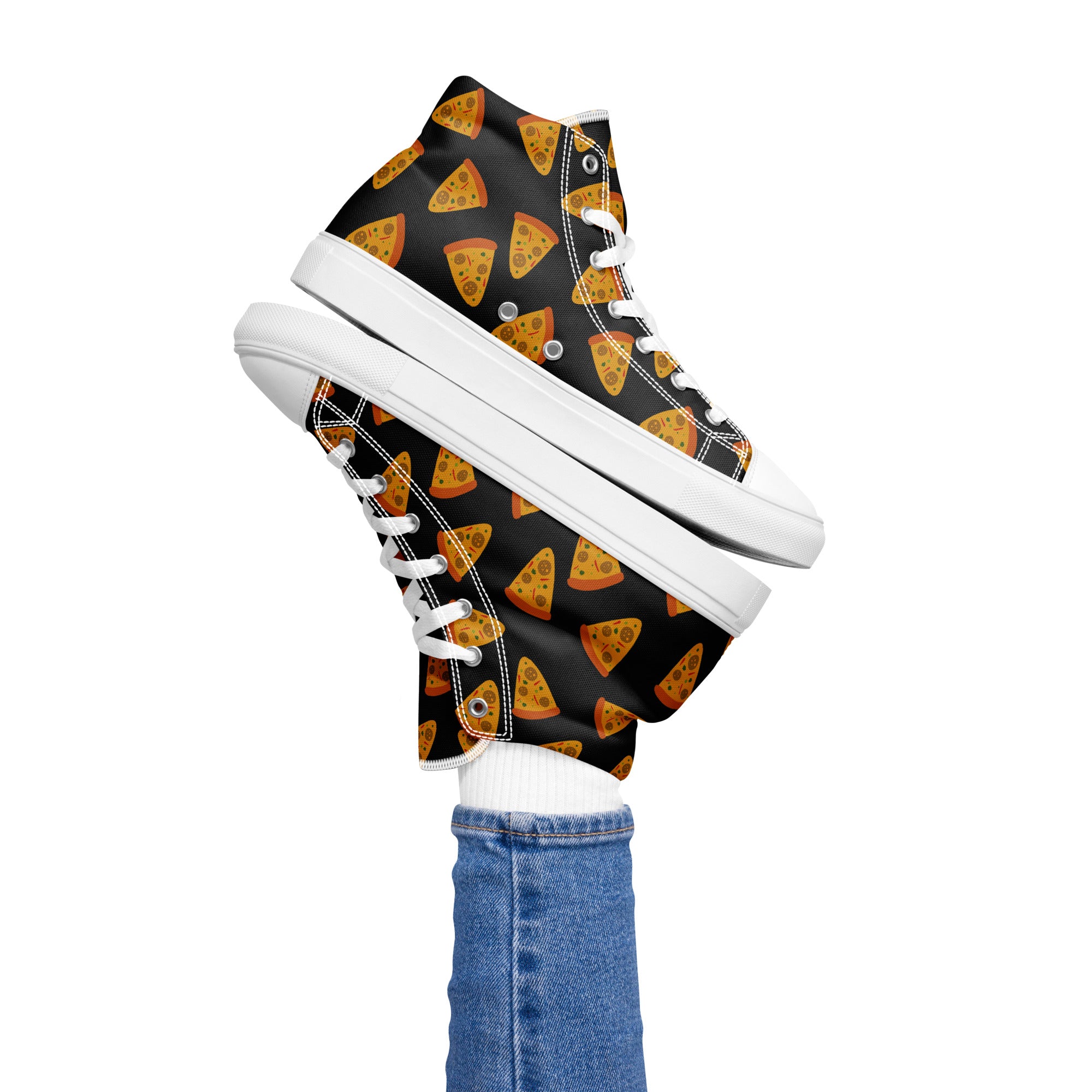 Pizzas - Women’s high top canvas shoes Womens High Top Shoes food Printed Offshore