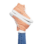 Orange Waves - Women’s high top canvas shoes Womens High Top Shoes