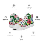 Bright Floral - Women’s high top canvas shoes Womens High Top Shoes Plants