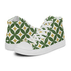 Green Retro Circles - Women’s high top canvas shoes White Womens High Top Shoes Retro