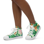 Tropical - Women’s high top canvas shoes Womens High Top Shoes Plants
