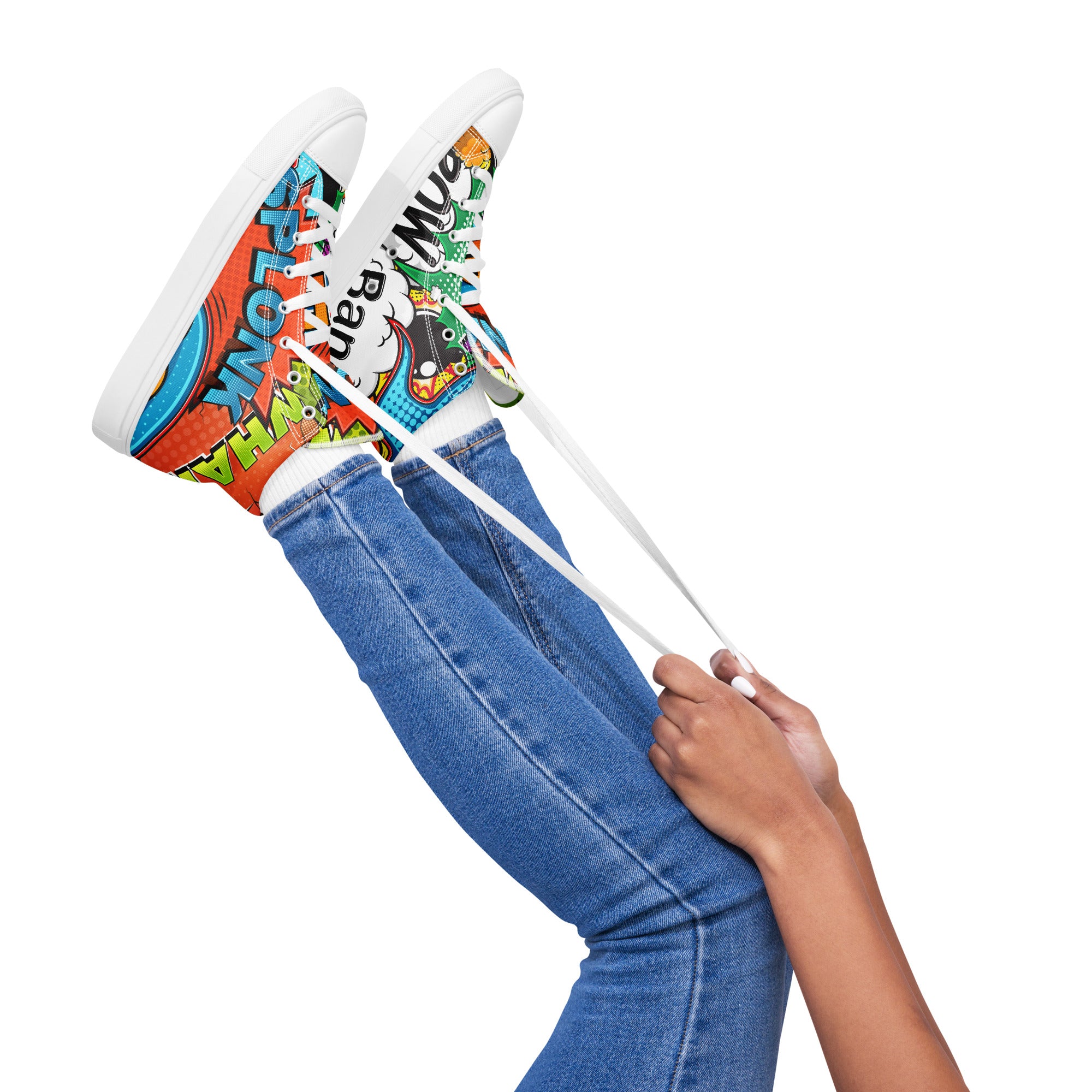 Comic Book 2 - Women’s high top canvas shoes 12 Womens High Top Shoes Printed Offshore