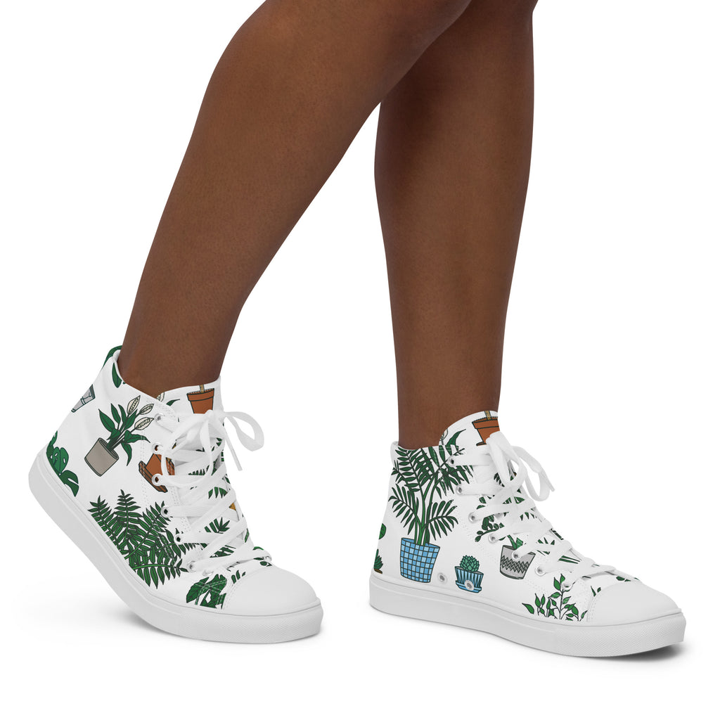Plant Lover - Women’s high top canvas shoes Womens High Top Shoes Printed Offshore