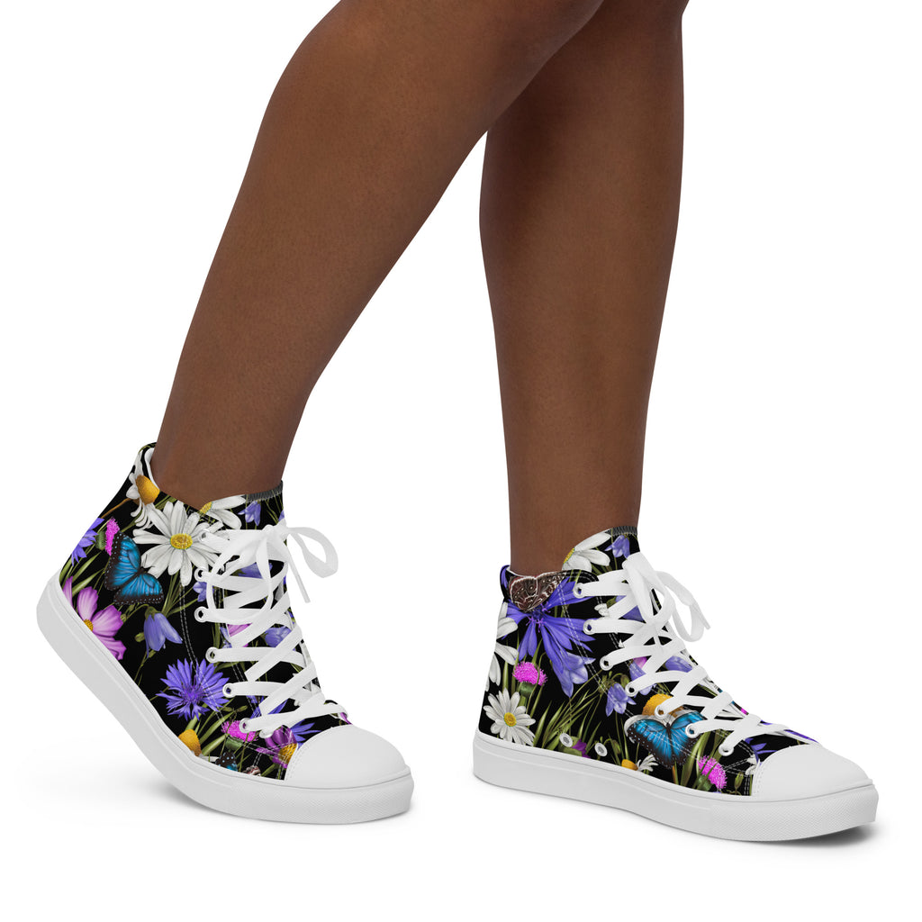 Butterfly Flowers - Women’s high top canvas shoes Womens High Top Shoes Printed Offshore
