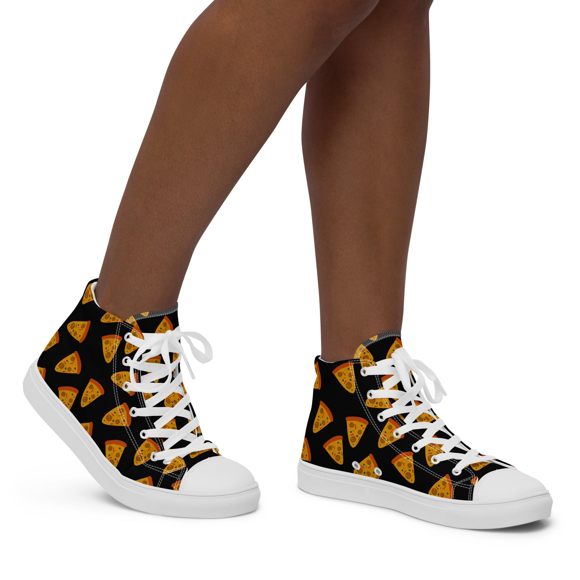 Pizzas - Women’s high top canvas shoes Womens High Top Shoes food Printed Offshore