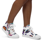 Vibrant Floral - Women’s high top canvas shoes Womens High Top Shoes Plants