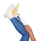 Yellow Diamonds - Women’s high top canvas shoes Womens High Top Shoes