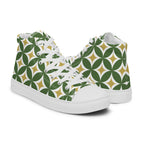 Green Retro Circles - Women’s high top canvas shoes Womens High Top Shoes Retro