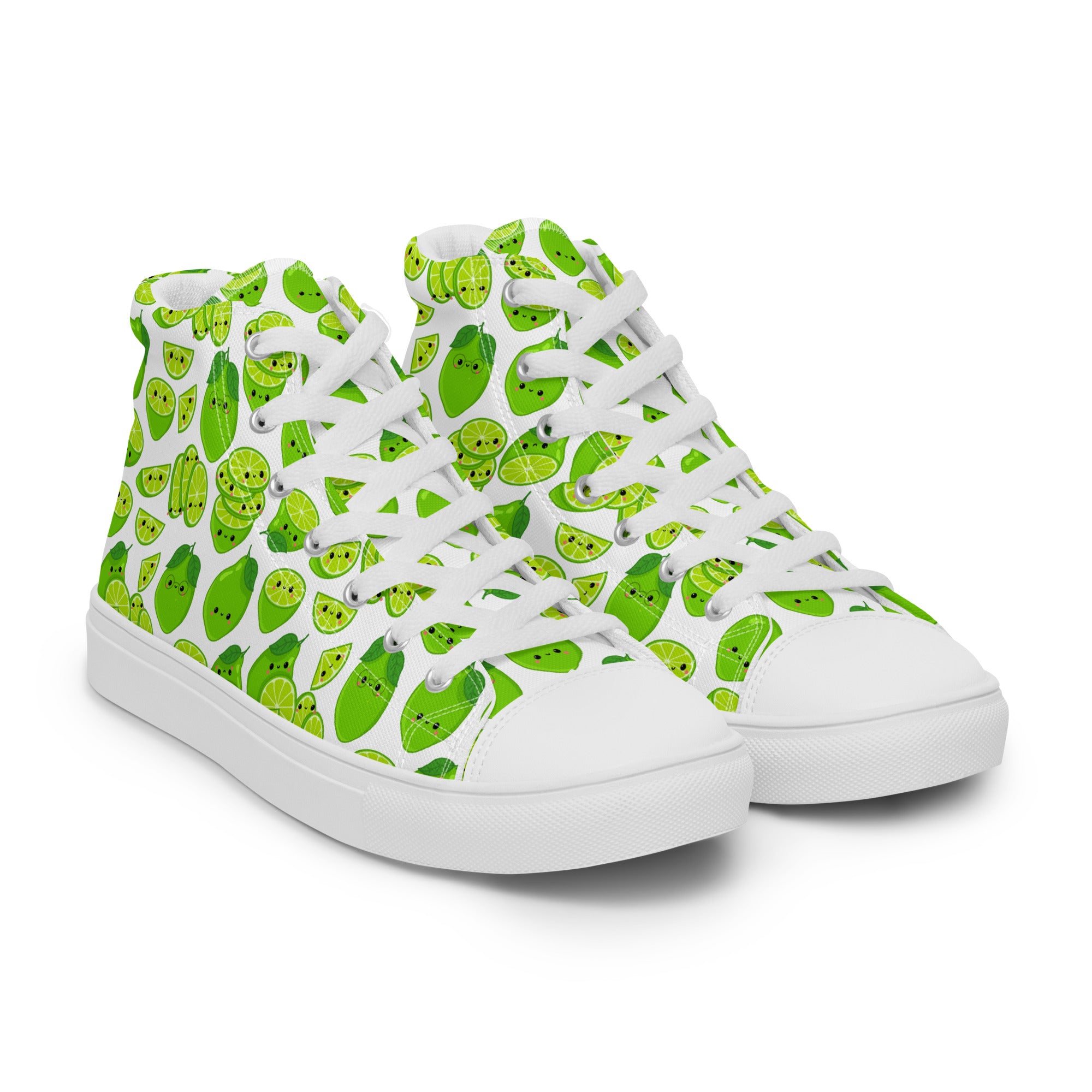 Cute Limes - Women’s high top canvas shoes Womens High Top Shoes food Printed Offshore