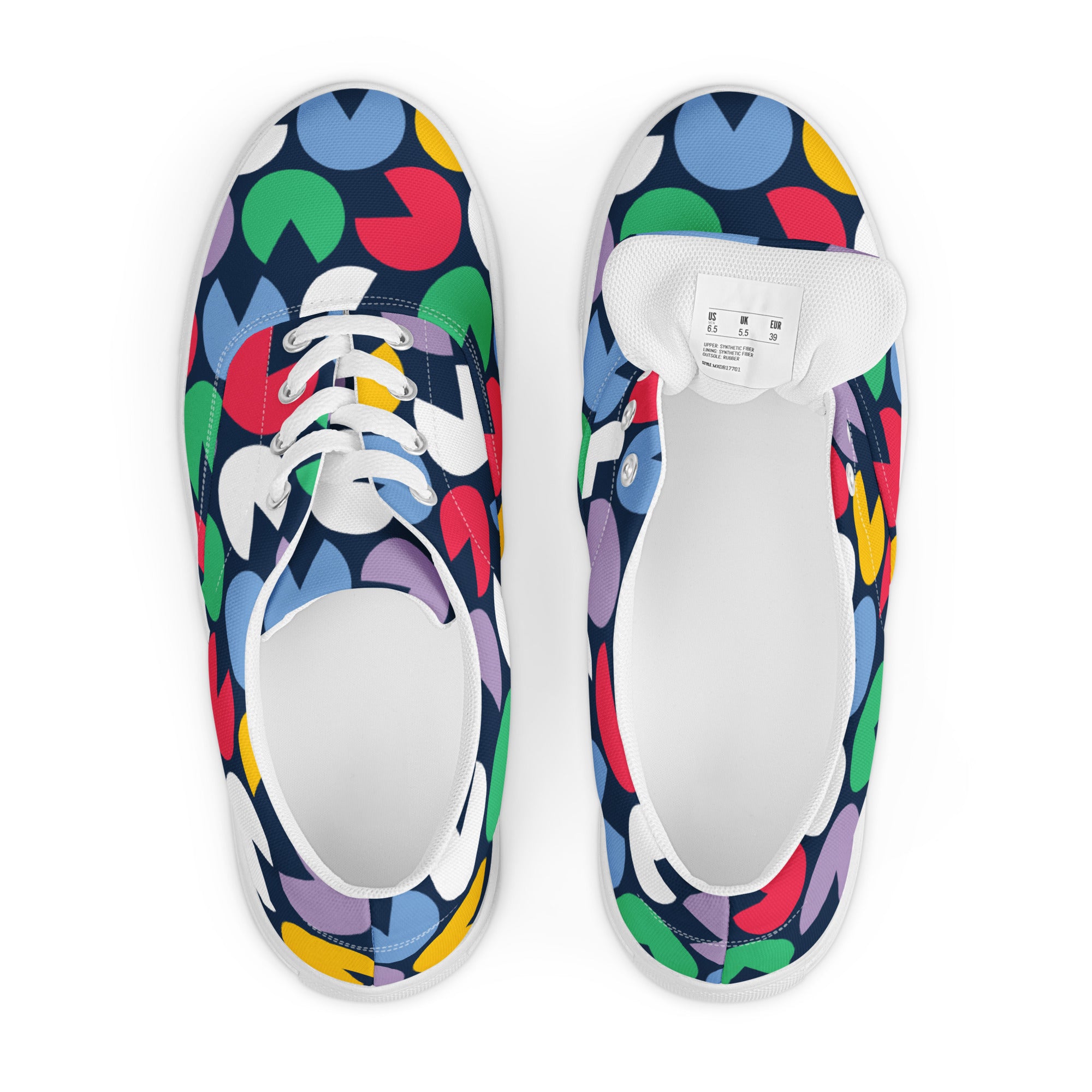 Hungry Circles - Women’s lace-up canvas shoes Womens Lace Up Canvas Shoes Printed Offshore