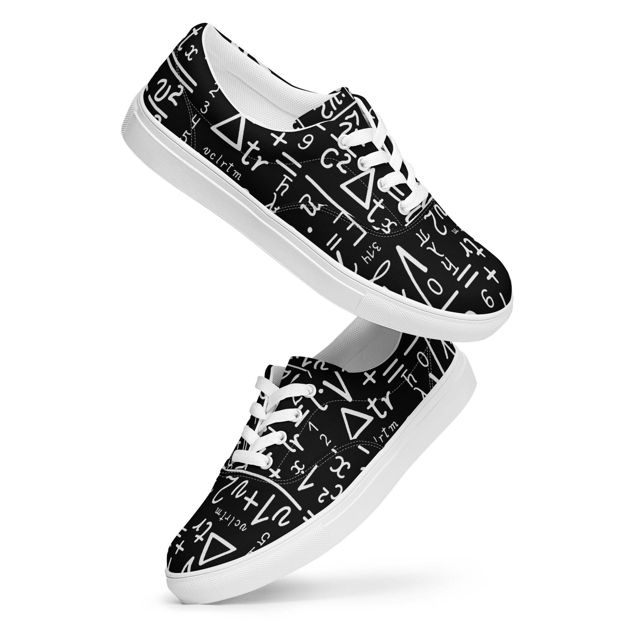 Mathematics - Women’s lace-up canvas shoes Womens Lace Up Canvas Shoes Maths Printed Offshore