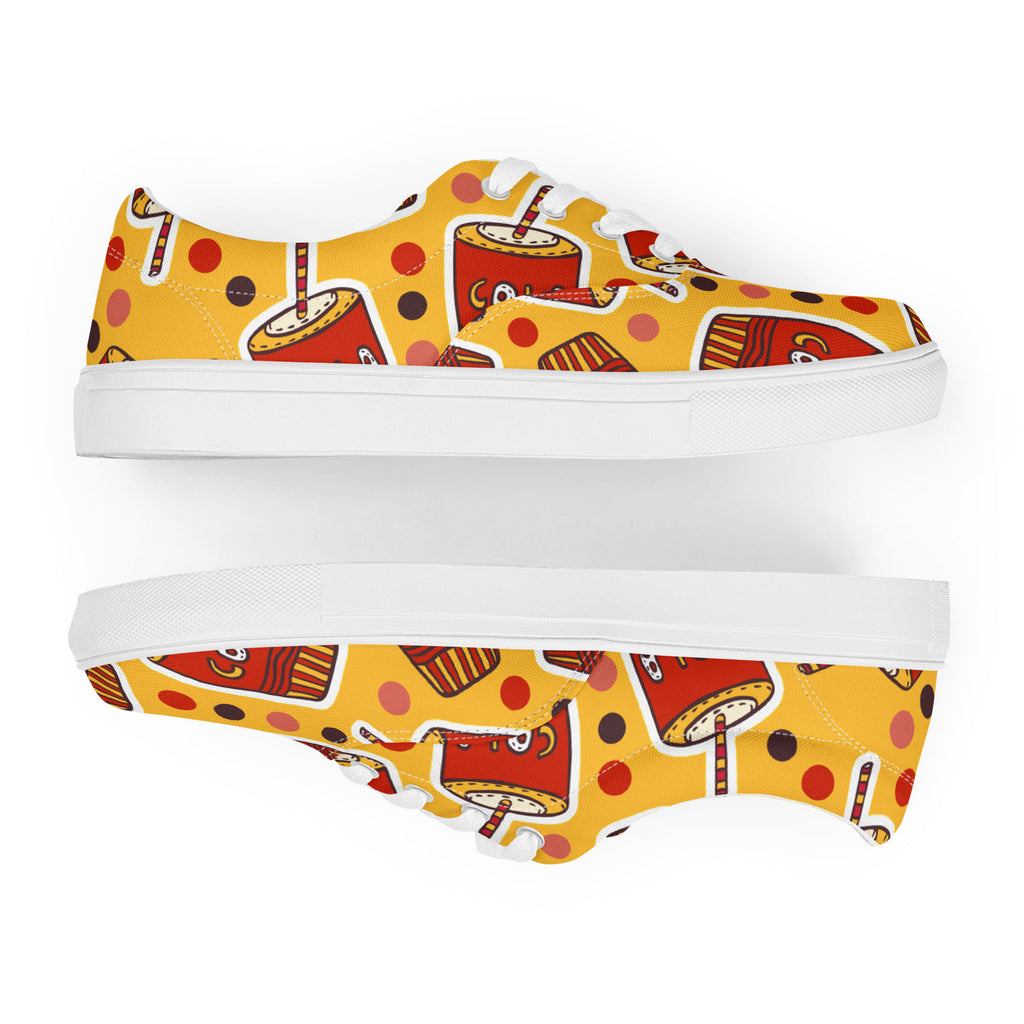 Cola - Women’s lace-up canvas shoes Womens Lace Up Canvas Shoes Food Printed Offshore