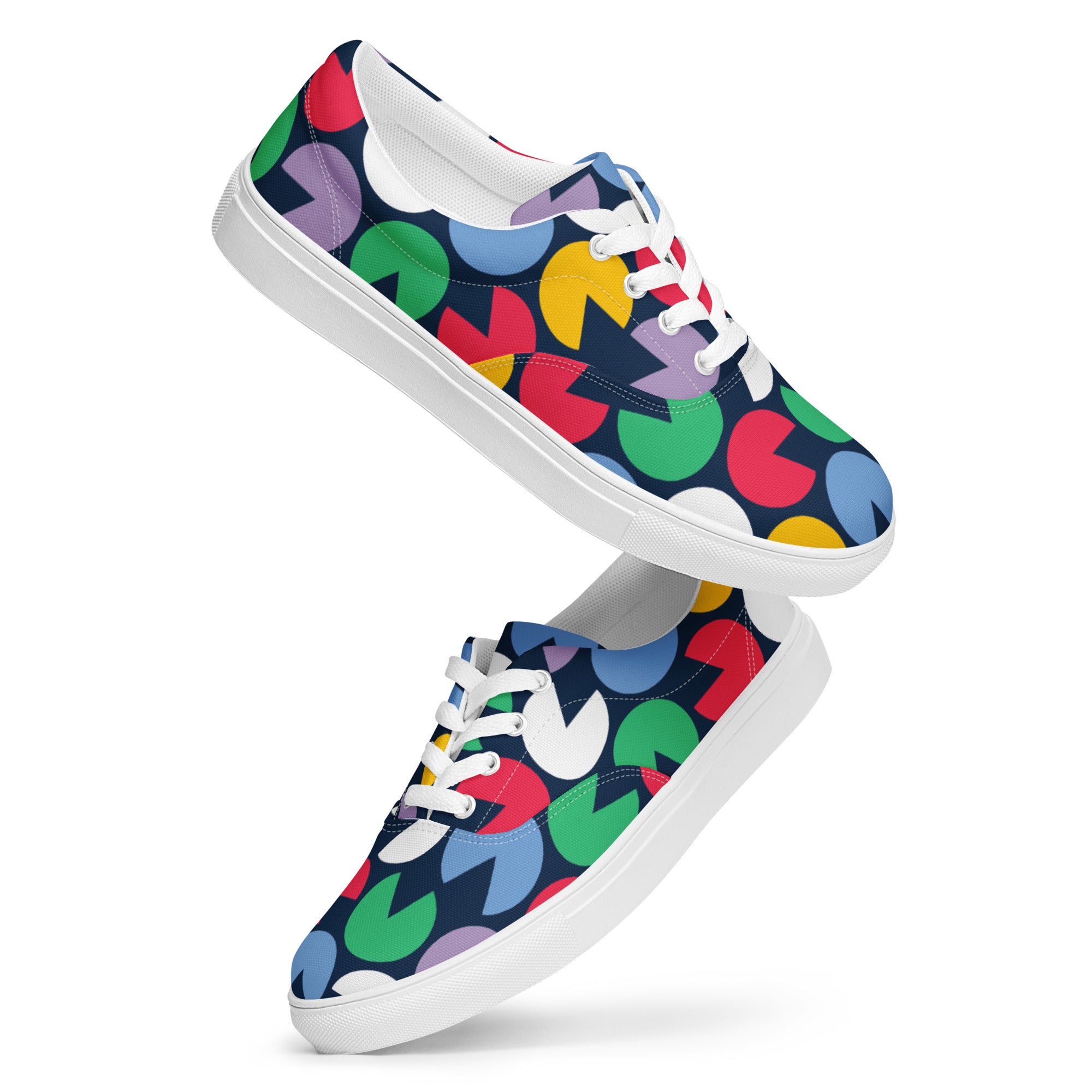 Hungry Circles - Women’s lace-up canvas shoes 12 Womens Lace Up Canvas Shoes Printed Offshore