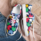 Hungry Circles - Women’s lace-up canvas shoes Womens Lace Up Canvas Shoes Printed Offshore