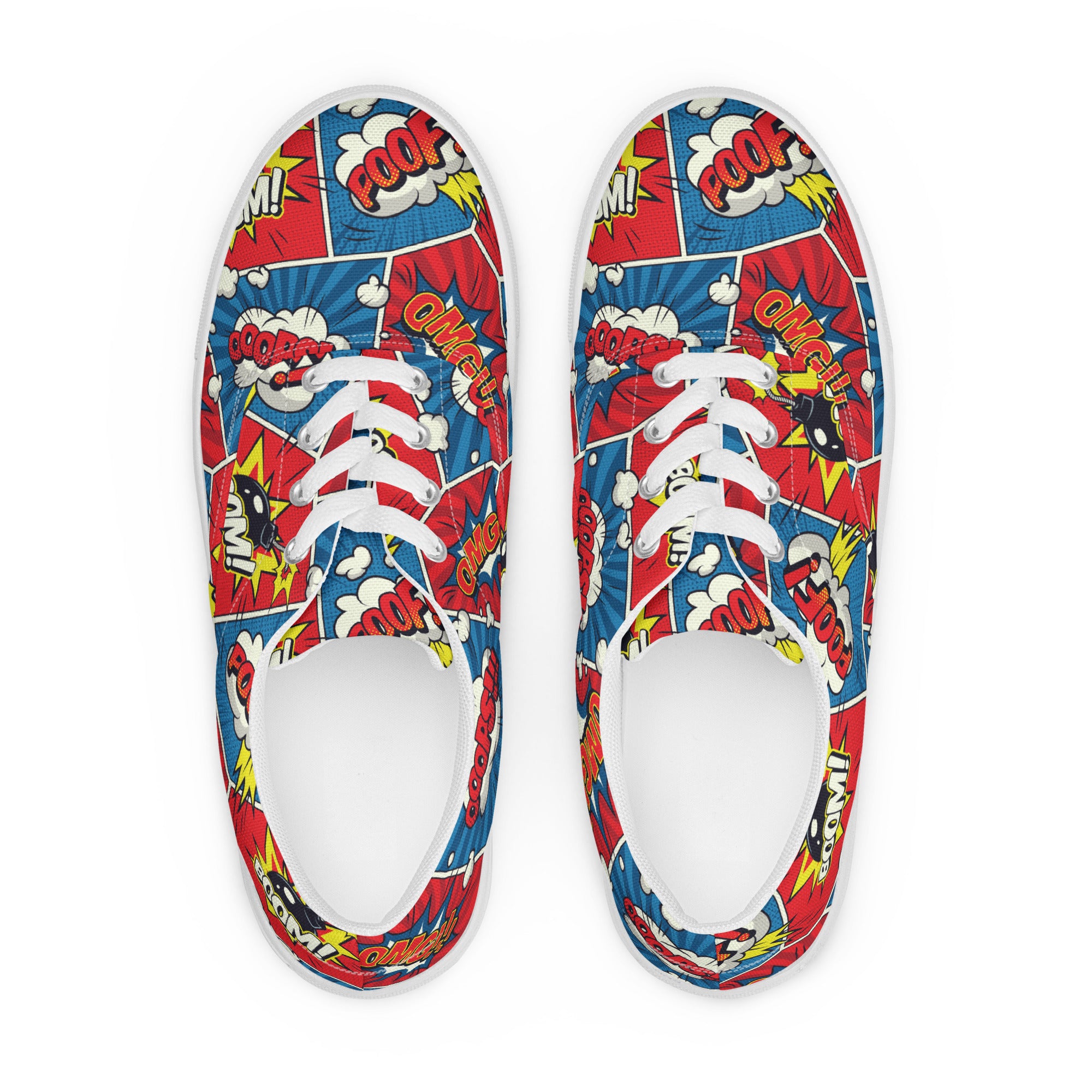 Comic Book - Women’s lace-up canvas shoes Womens Lace Up Canvas Shoes Printed Offshore