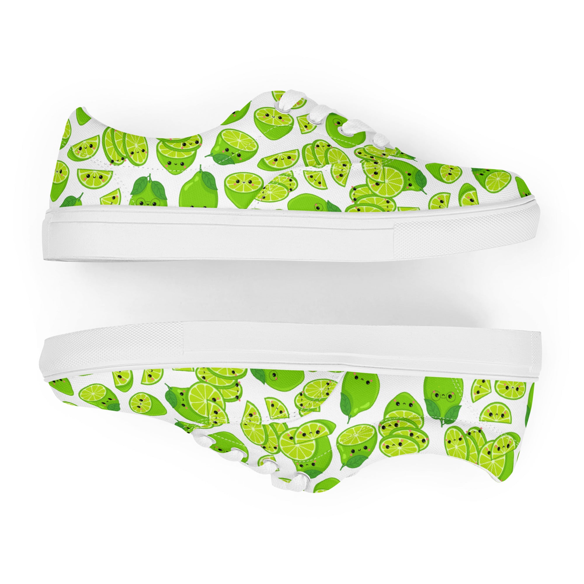 Cute Limes - Women’s lace-up canvas shoes Womens Lace Up Canvas Shoes food Printed Offshore