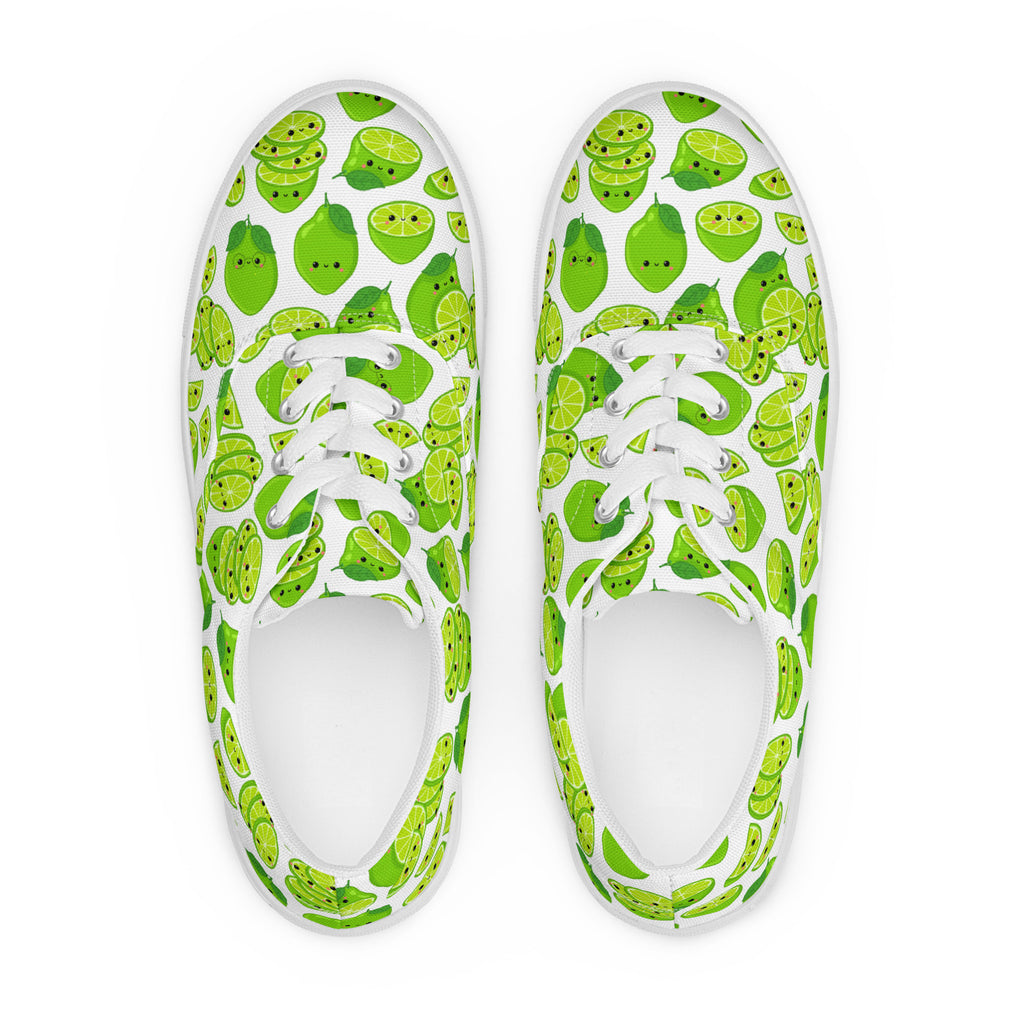 Cute Limes - Women’s lace-up canvas shoes Womens Lace Up Canvas Shoes food Printed Offshore