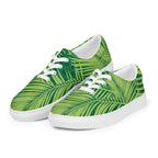 Palm Leaves - Women’s lace-up canvas shoes Womens Lace Up Canvas Shoes Plants Printed Offshore