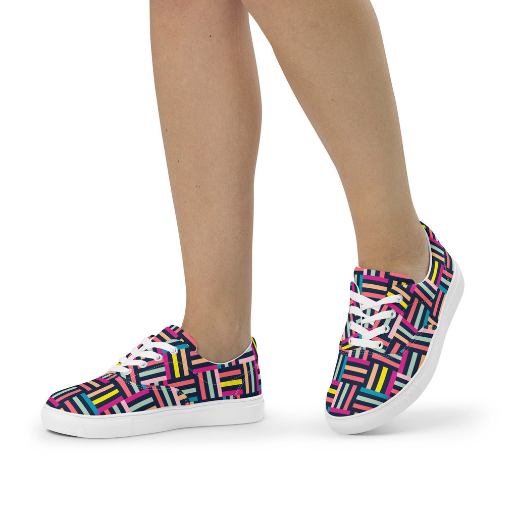 Allsorts - Women’s lace-up canvas shoes Womens Lace Up Canvas Shoes Printed Offshore