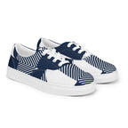 Blue Geometric - Women’s lace-up canvas shoes Womens Lace Up Canvas Shoes Printed Offshore