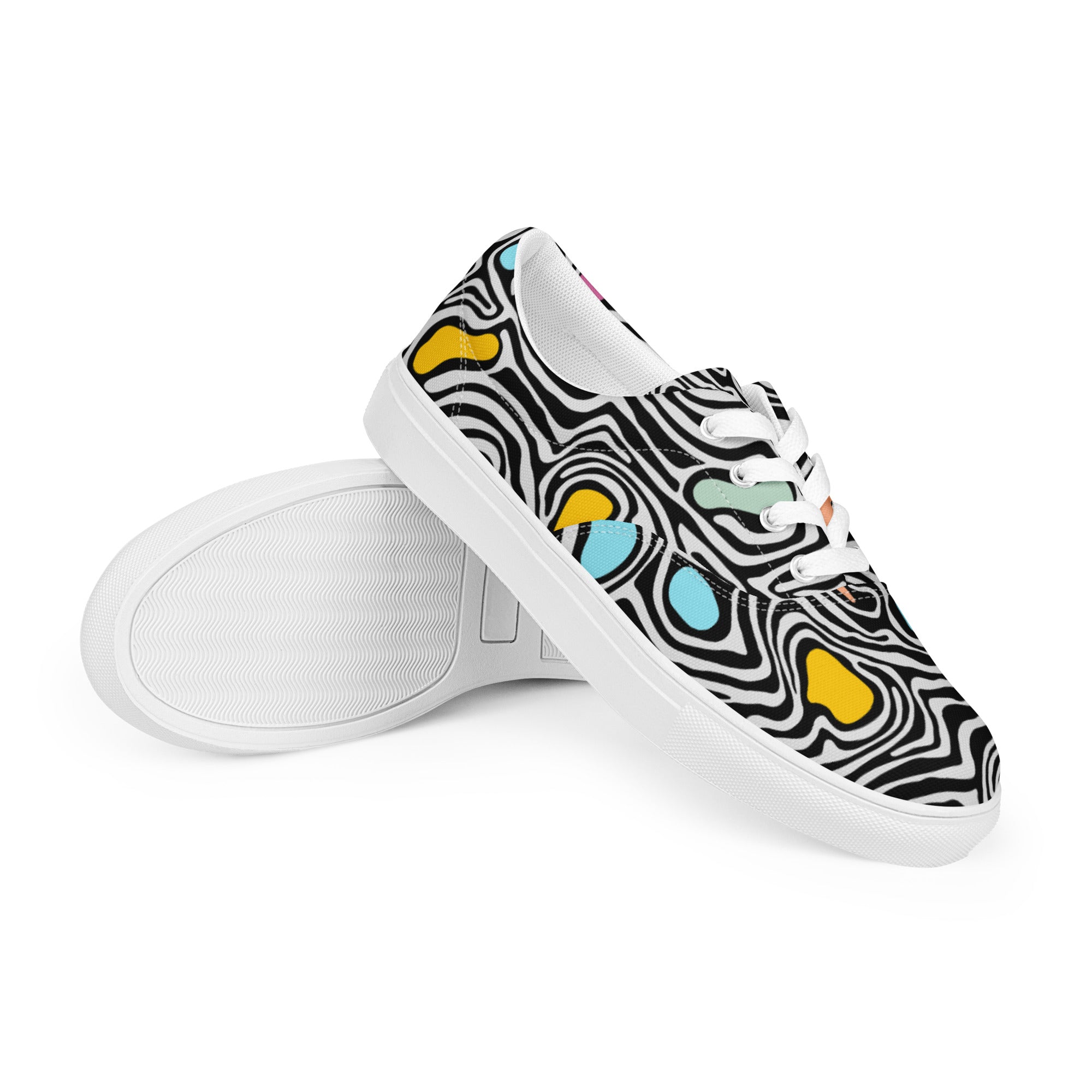 Trippy - Women’s lace-up canvas shoes 12 Womens Lace Up Canvas Shoes Printed Offshore