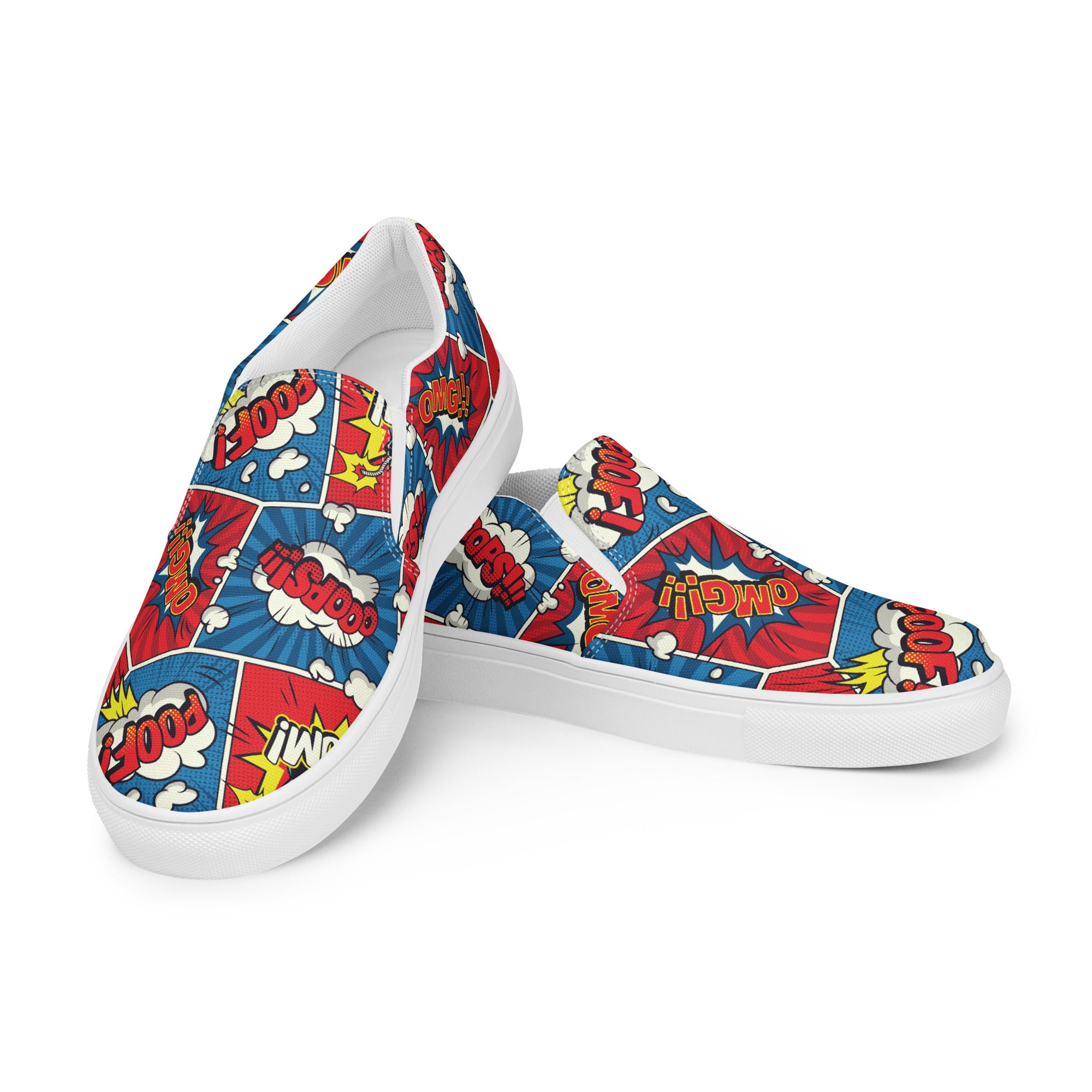 Comic Book - Women’s slip-on canvas shoes Womens Slip On Shoes Printed Offshore