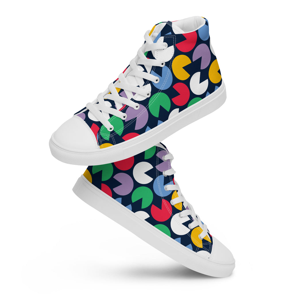 Hungry Circles - Men’s high top canvas shoes Mens High Top Shoes Outside Australia Printed Offshore