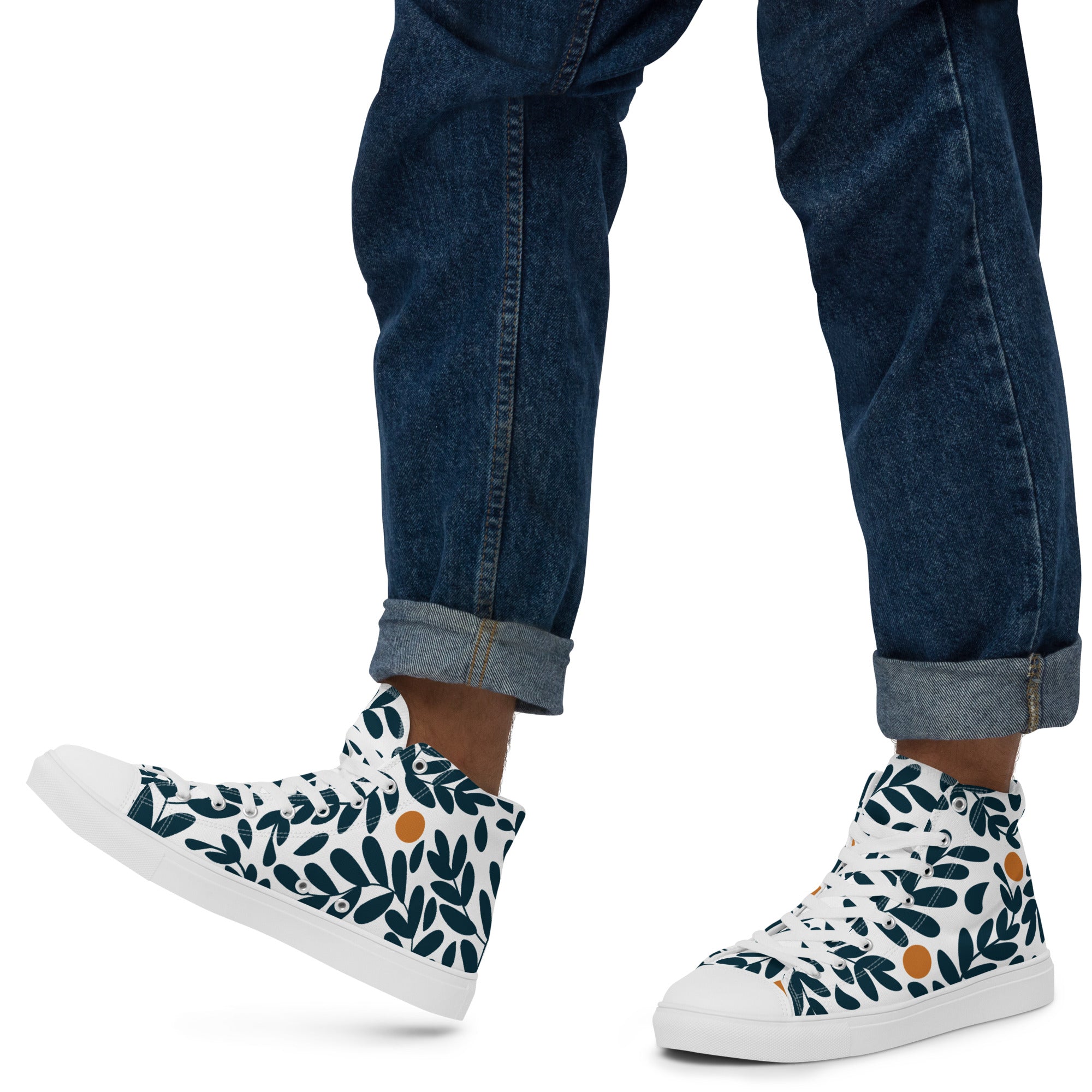 Foliage - Men’s high top canvas shoes 12 Mens High Top Shoes Outside Australia Printed Offshore