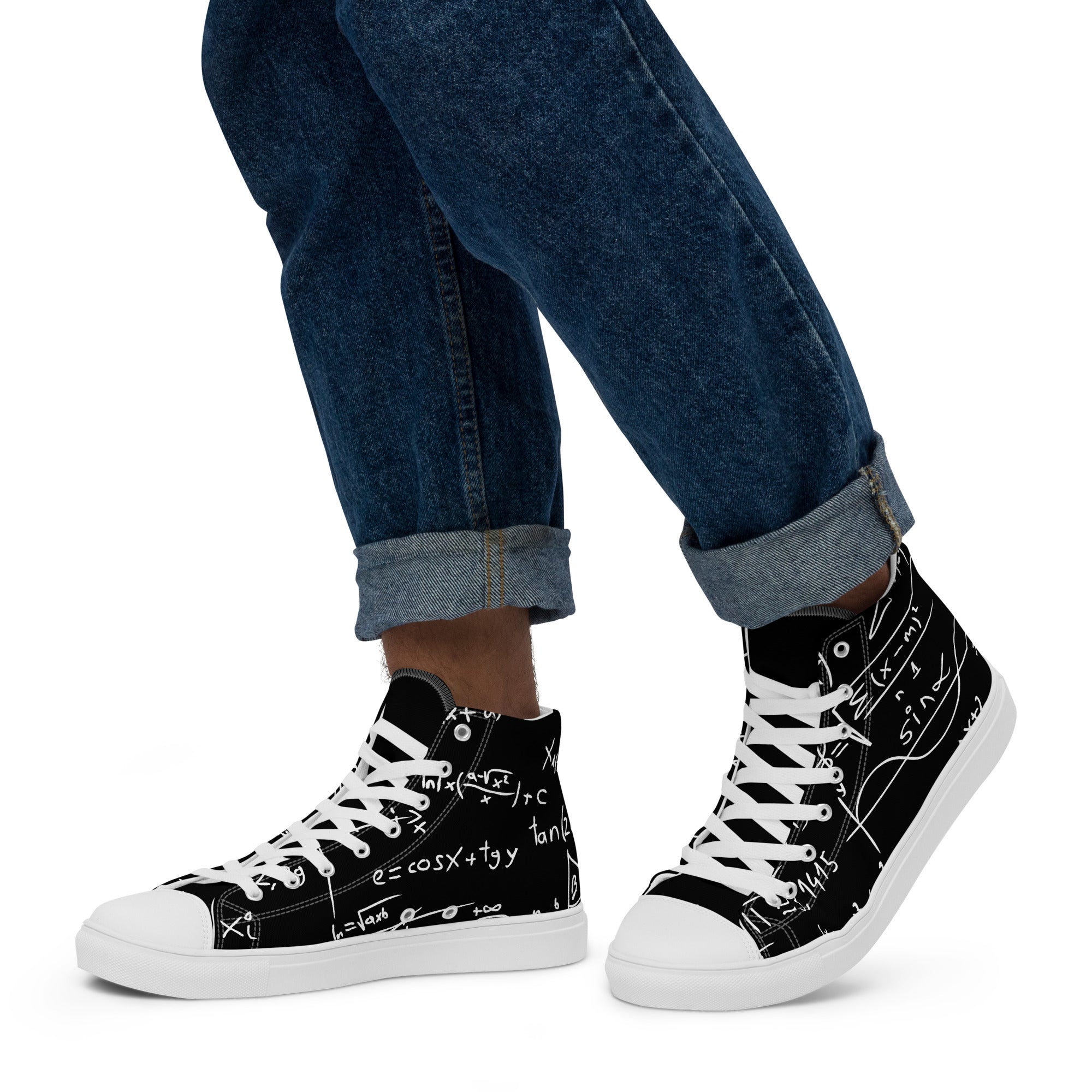 Equations - Men’s high top canvas shoes 13 Mens High Top Shoes Outside Australia Printed Offshore