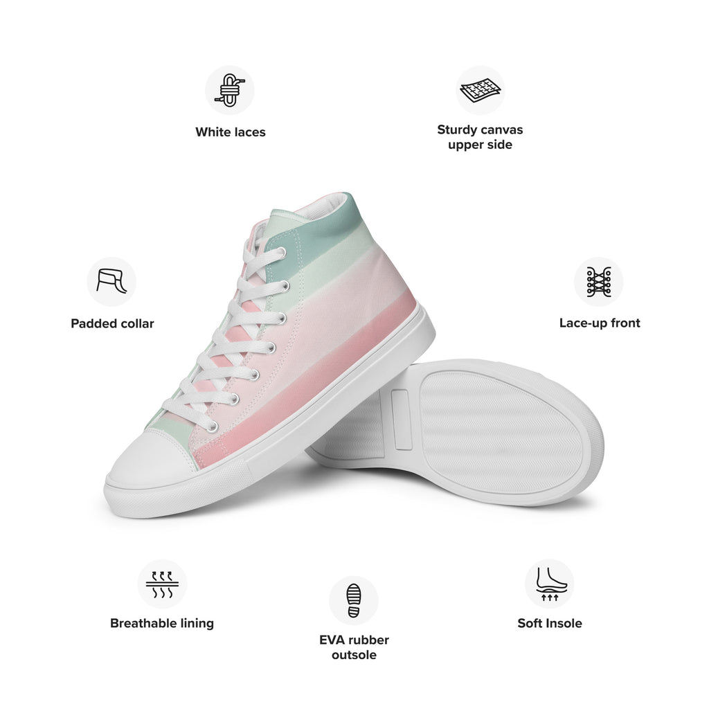 Pastel Stripes - Men’s high top canvas shoes Mens High Top Shoes Outside Australia Printed Offshore