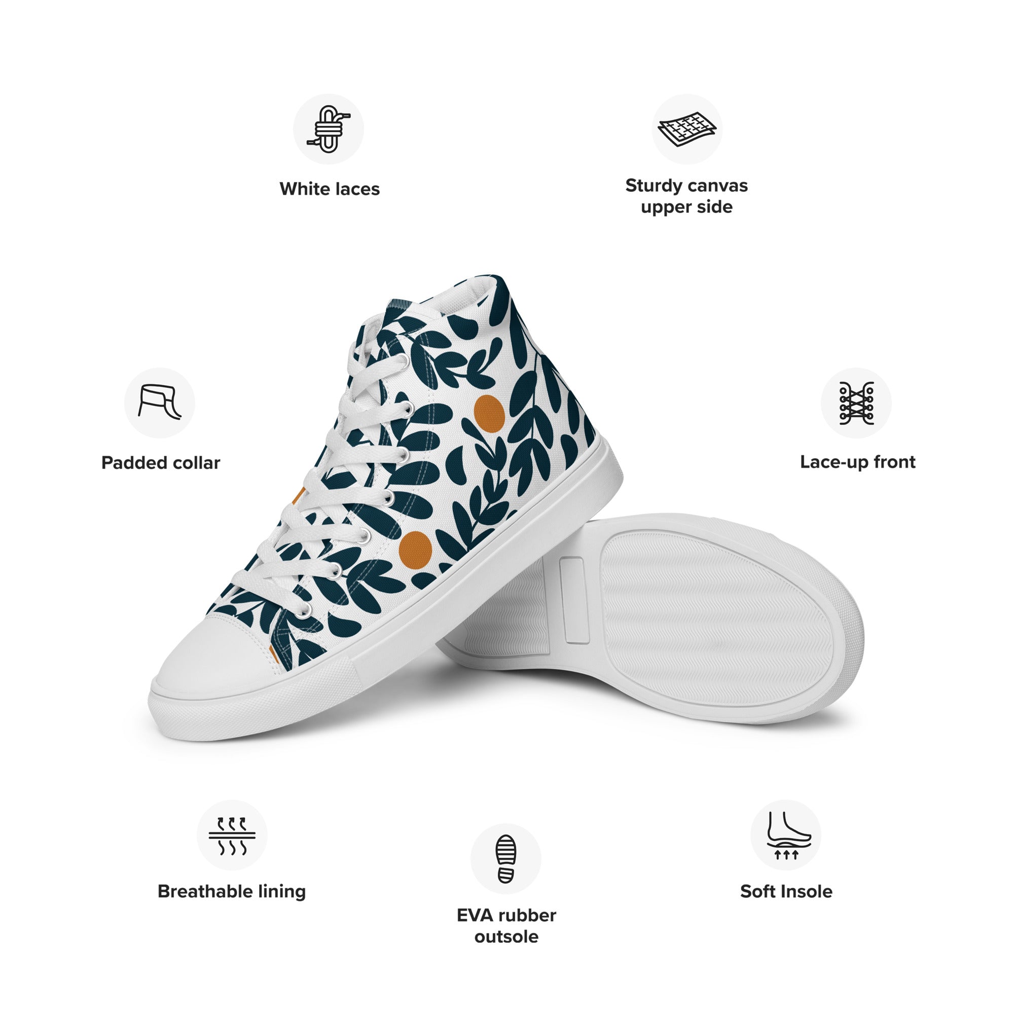 Foliage - Men’s high top canvas shoes Mens High Top Shoes Outside Australia Printed Offshore