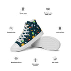 Busy Space - Men’s high top canvas shoes Mens High Top Shoes Outside Australia Printed Offshore