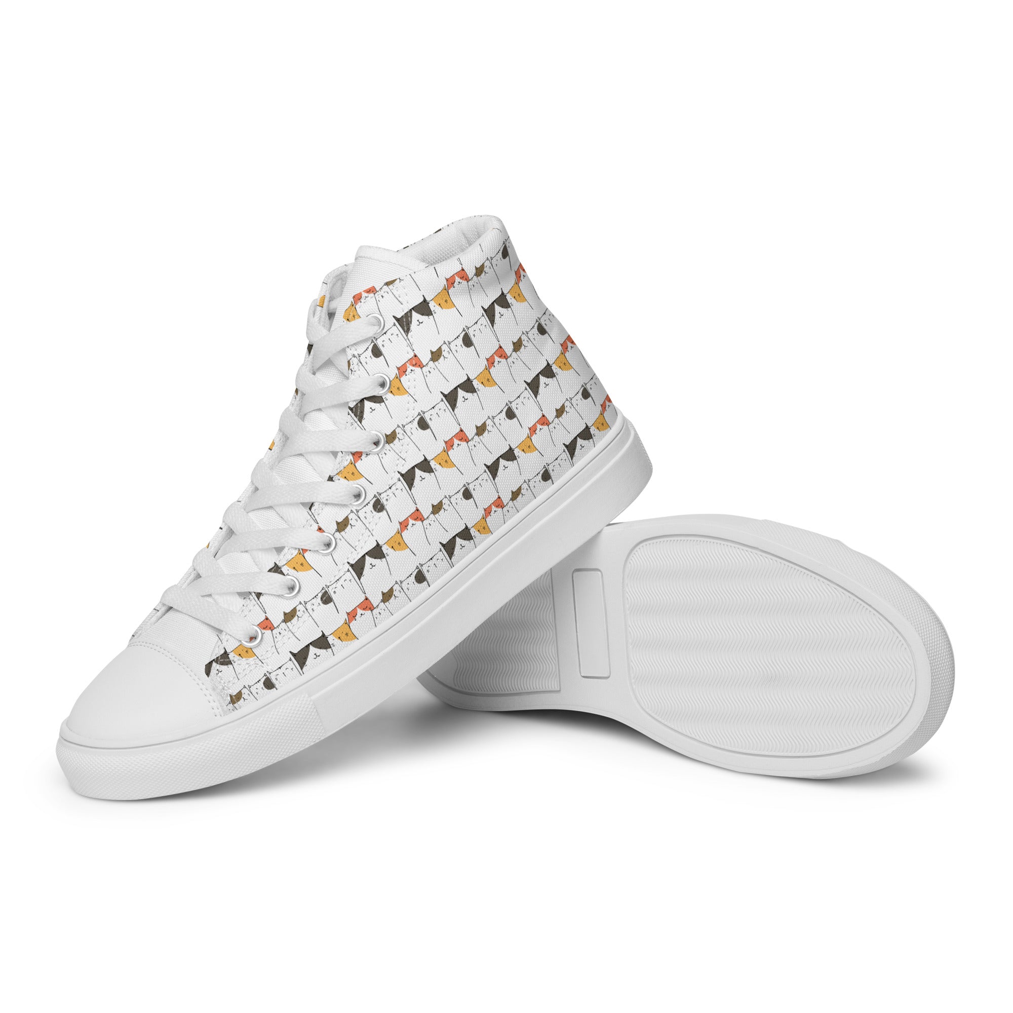 Cat Line - Men’s high top canvas shoes Mens High Top Shoes Outside Australia Printed Offshore