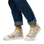Coffee - Men’s high top canvas shoes Mens High Top Shoes Outside Australia Printed Offshore