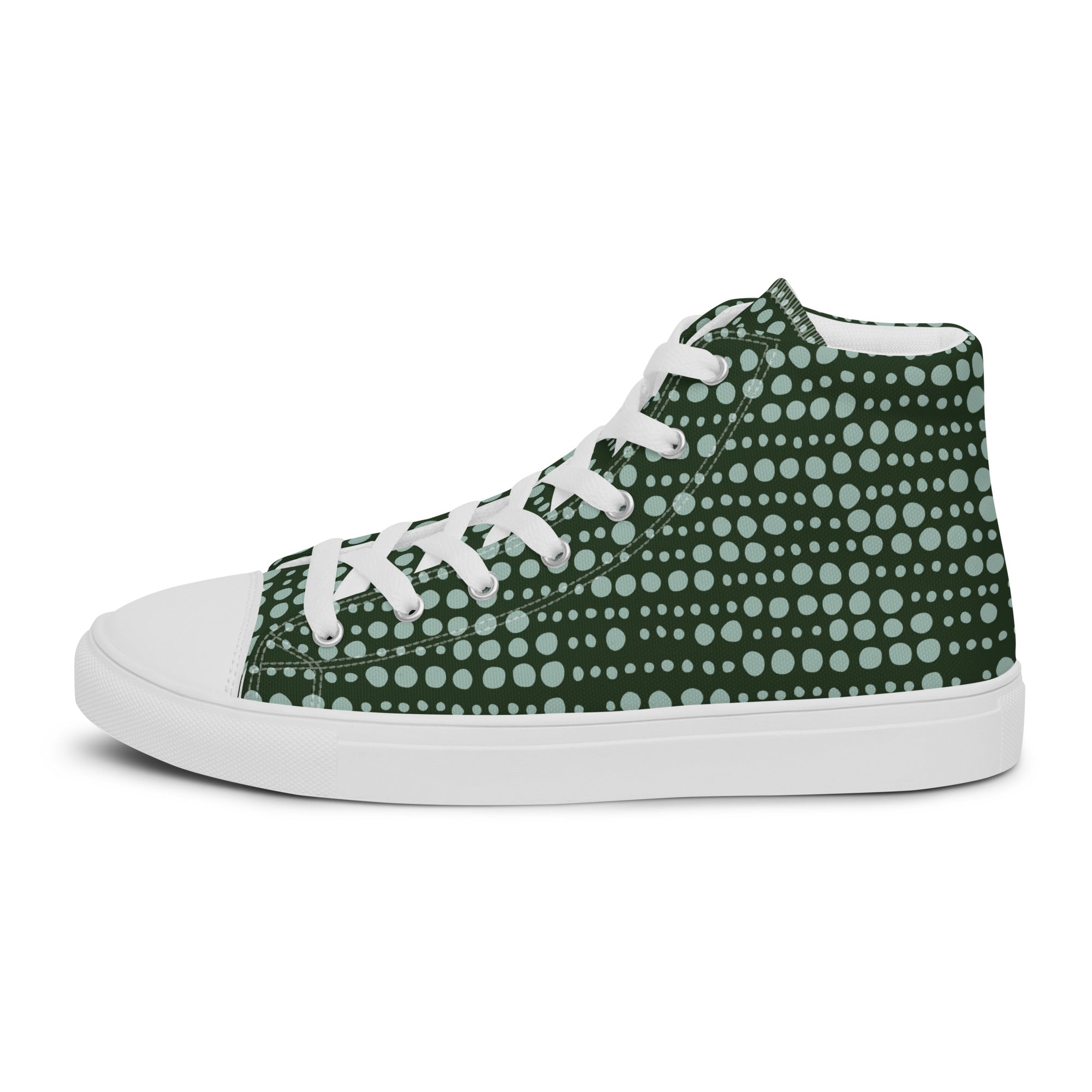 Go Green - Men’s high top canvas shoes Mens High Top Shoes Outside Australia Printed Offshore