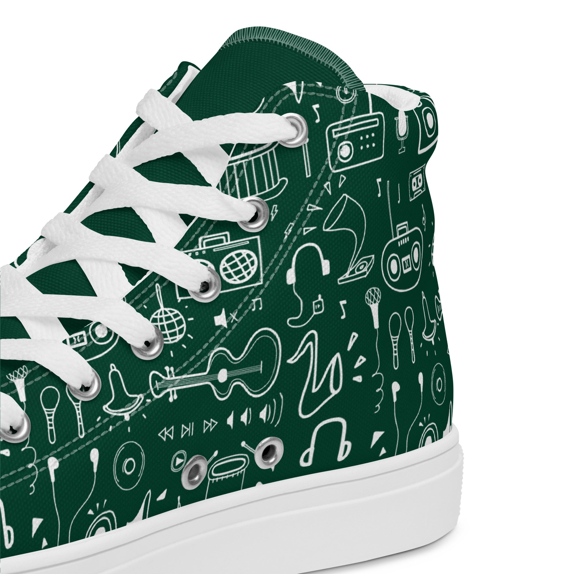 All The Music - Men’s high top canvas shoes Mens High Top Shoes Outside Australia Printed Offshore