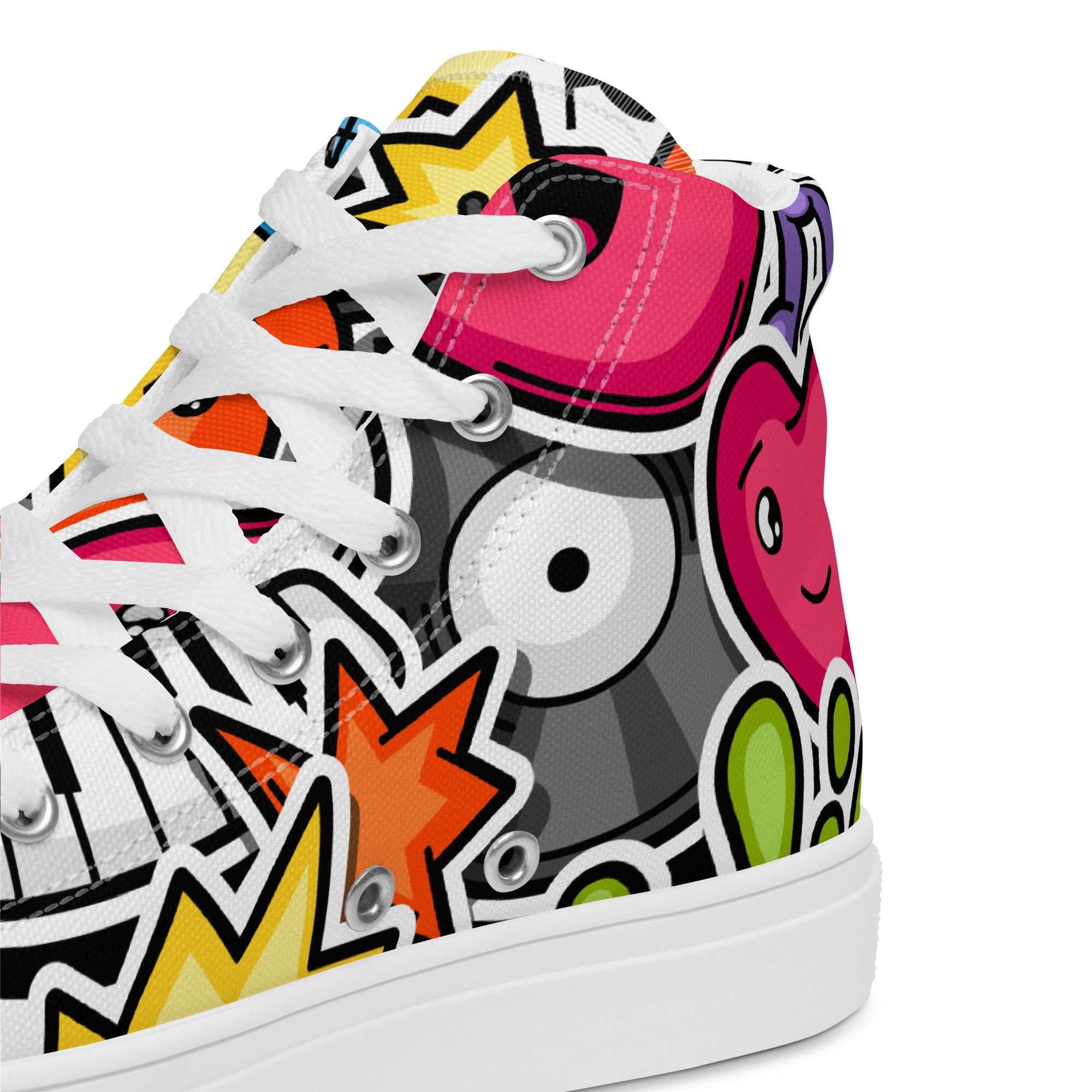 Sticker Music - Men’s high top canvas shoes Mens High Top Shoes Outside Australia Printed Offshore