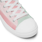 Pastel Stripes - Men’s high top canvas shoes Mens High Top Shoes Outside Australia Printed Offshore