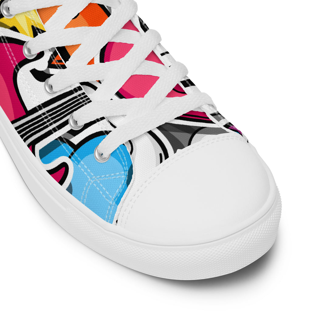 Sticker Music - Men’s high top canvas shoes Mens High Top Shoes Outside Australia Printed Offshore