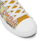 Coffee - Men’s high top canvas shoes Mens High Top Shoes Outside Australia Printed Offshore