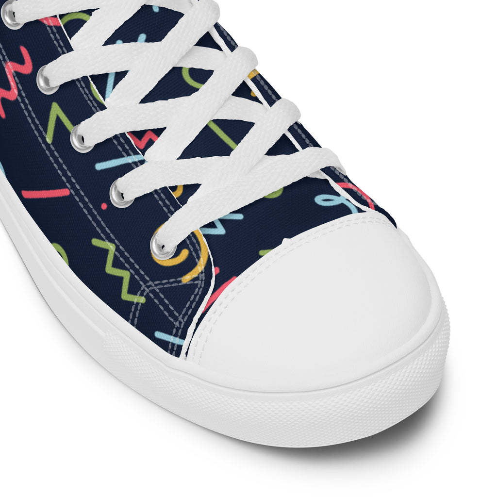 Squiggles - Men’s high top canvas shoes Mens High Top Shoes Outside Australia Printed Offshore