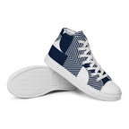 Blue Geometric - Men’s high top canvas shoes Mens High Top Shoes Outside Australia Printed Offshore