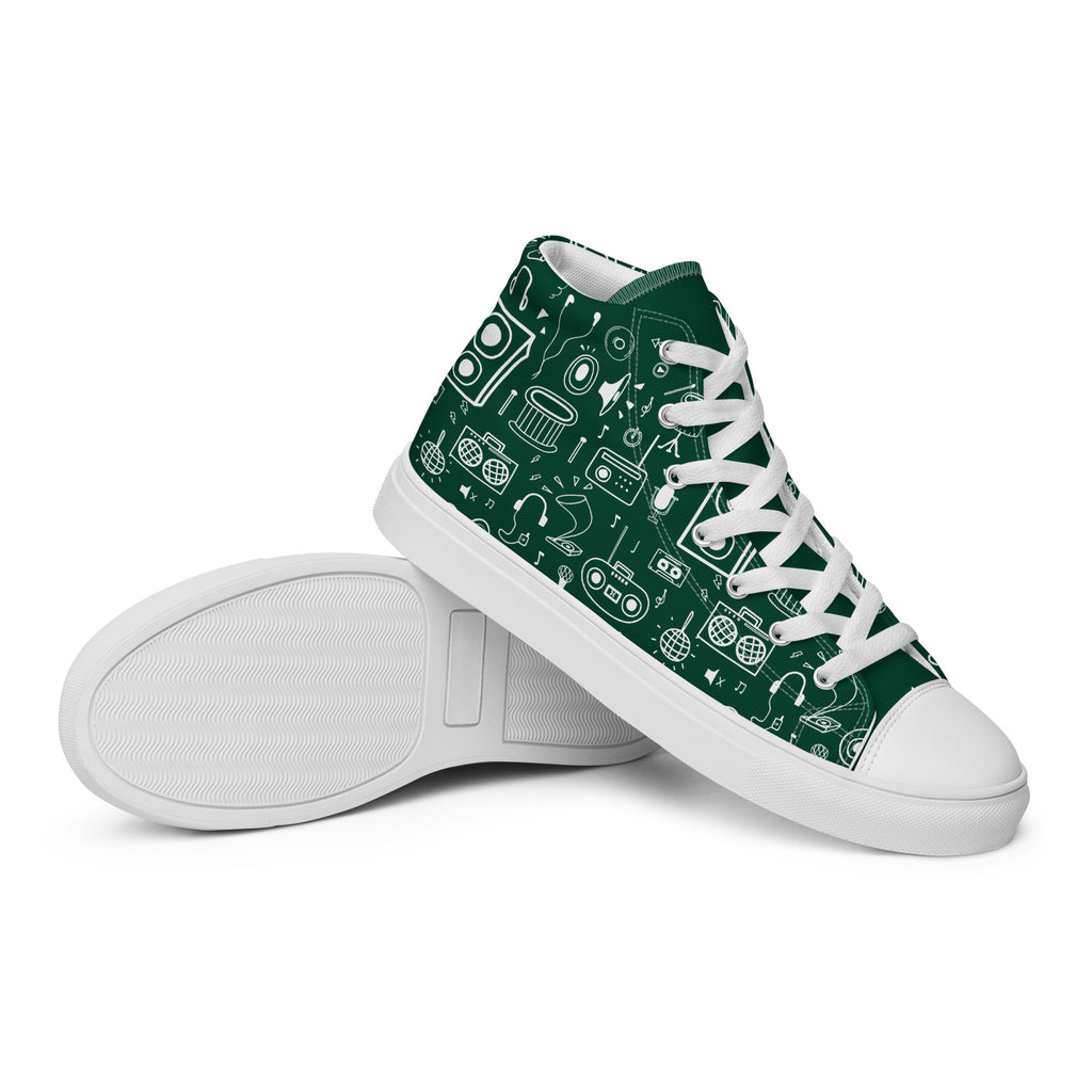 All The Music - Men’s high top canvas shoes Mens High Top Shoes Outside Australia Printed Offshore