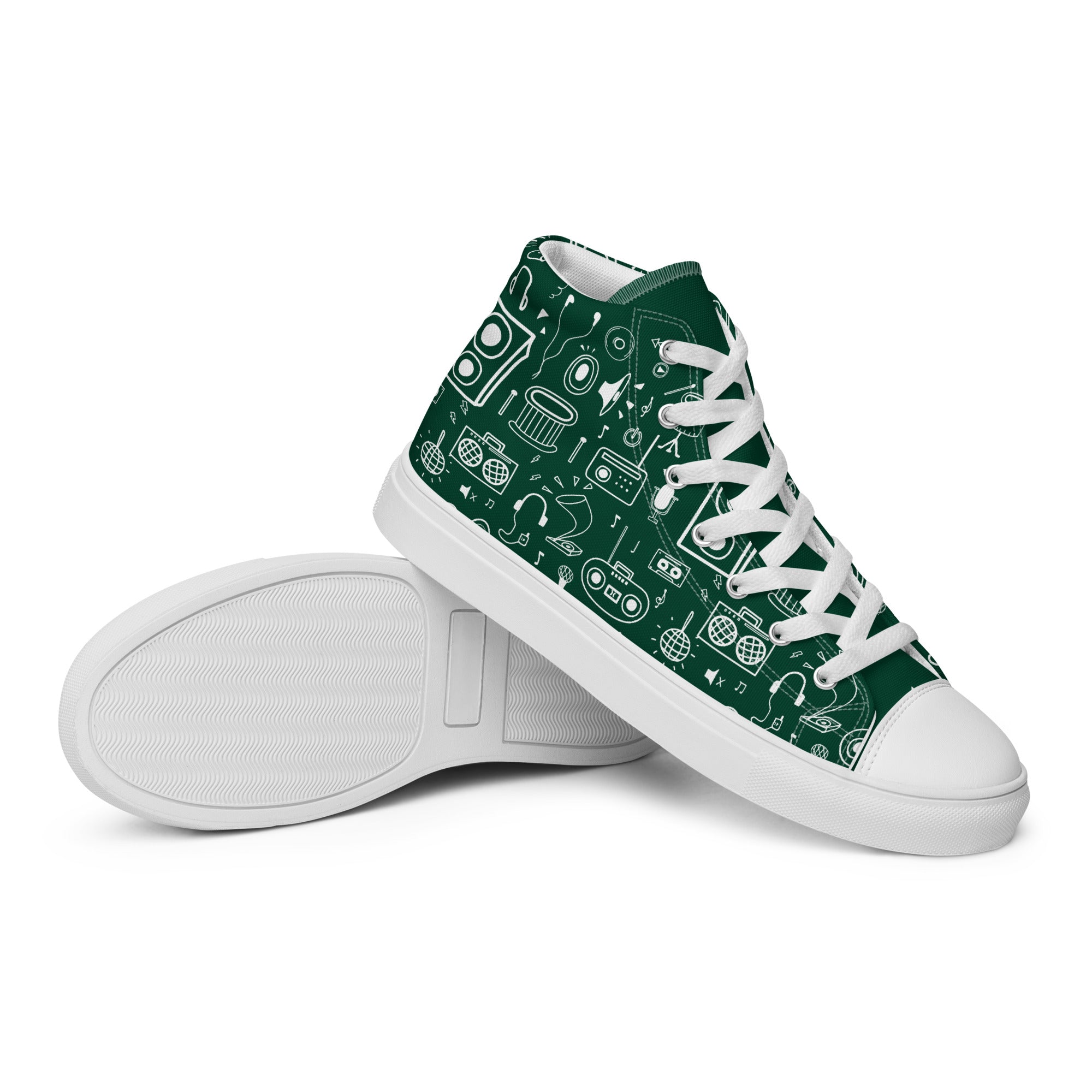 All The Music - Men’s high top canvas shoes Mens High Top Shoes Outside Australia Printed Offshore