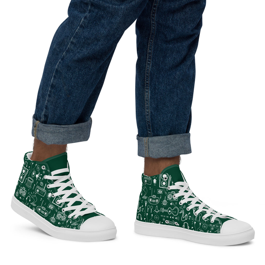 All The Music - Men’s high top canvas shoes Mens High Top Shoes Outside Australia Printed Offshore