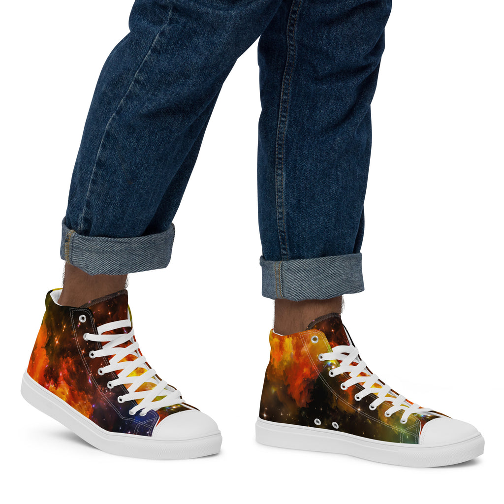 I Need Some Space - Men’s high top canvas shoes Mens High Top Shoes Outside Australia Printed Offshore