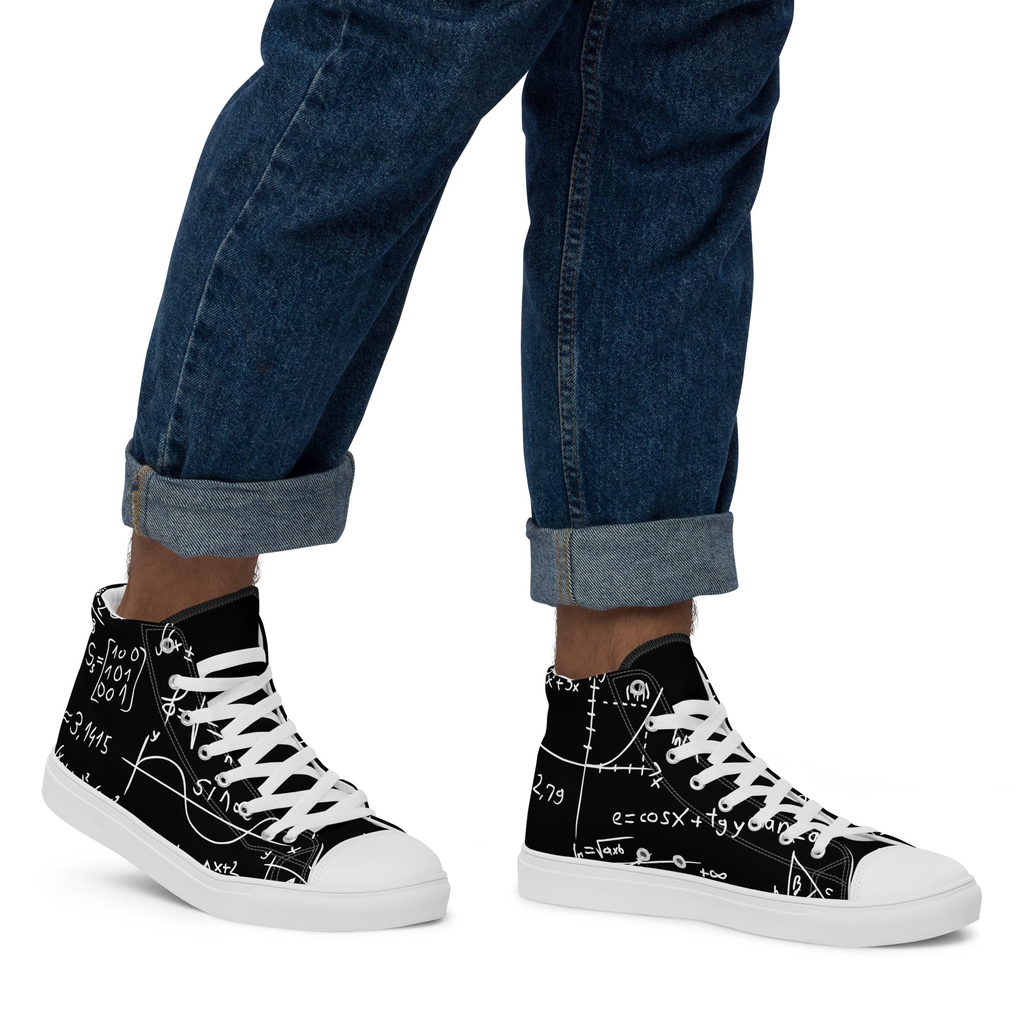 Equations - Men’s high top canvas shoes Mens High Top Shoes Outside Australia Printed Offshore